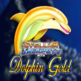 Dolphin Gold with Stellar Jackpots online game logo by Lightning Box Game on koko-bets-casino.nl